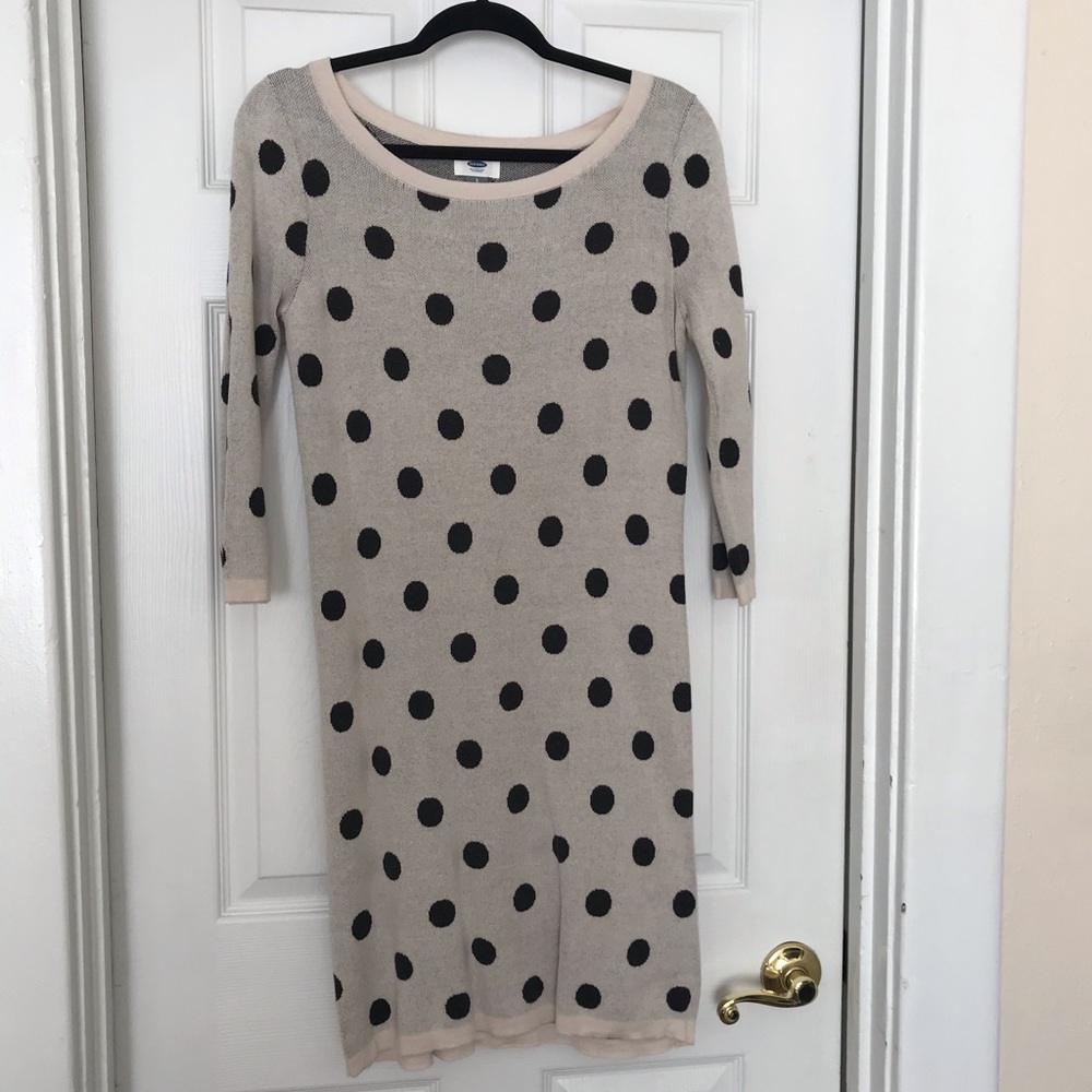 Incredibly comfy polka dot sweater dress